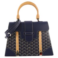 Goyard Saigon Top Handle Bag Coated Canvas with Leather MM