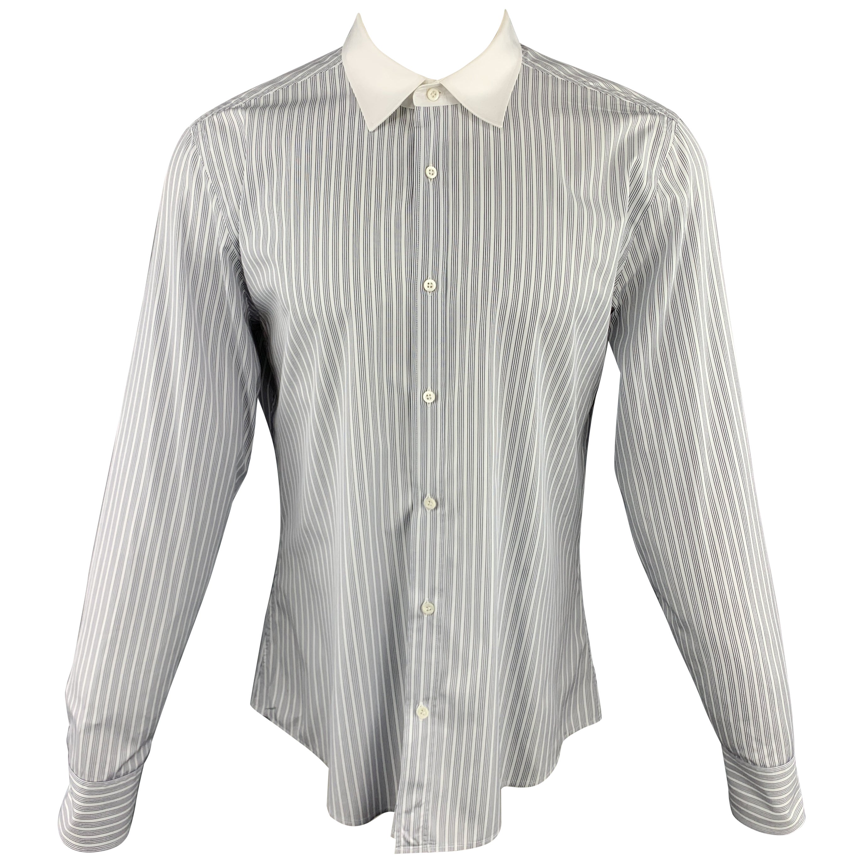 Gucci by Tom Ford white blu stripes top at 1stDibs