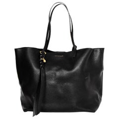 Alexander McQueen Black Leather Skull Tassel Tote Bag