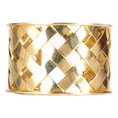 Verdura 18K Yellow Gold Criss Cross Cuff