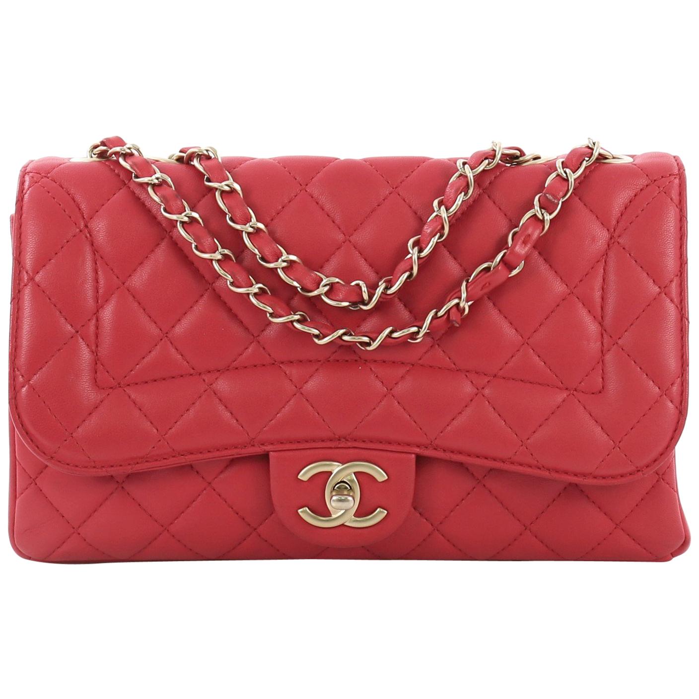 Splendid and Rare Chanel Mini Timeless Flap bag in red jersey