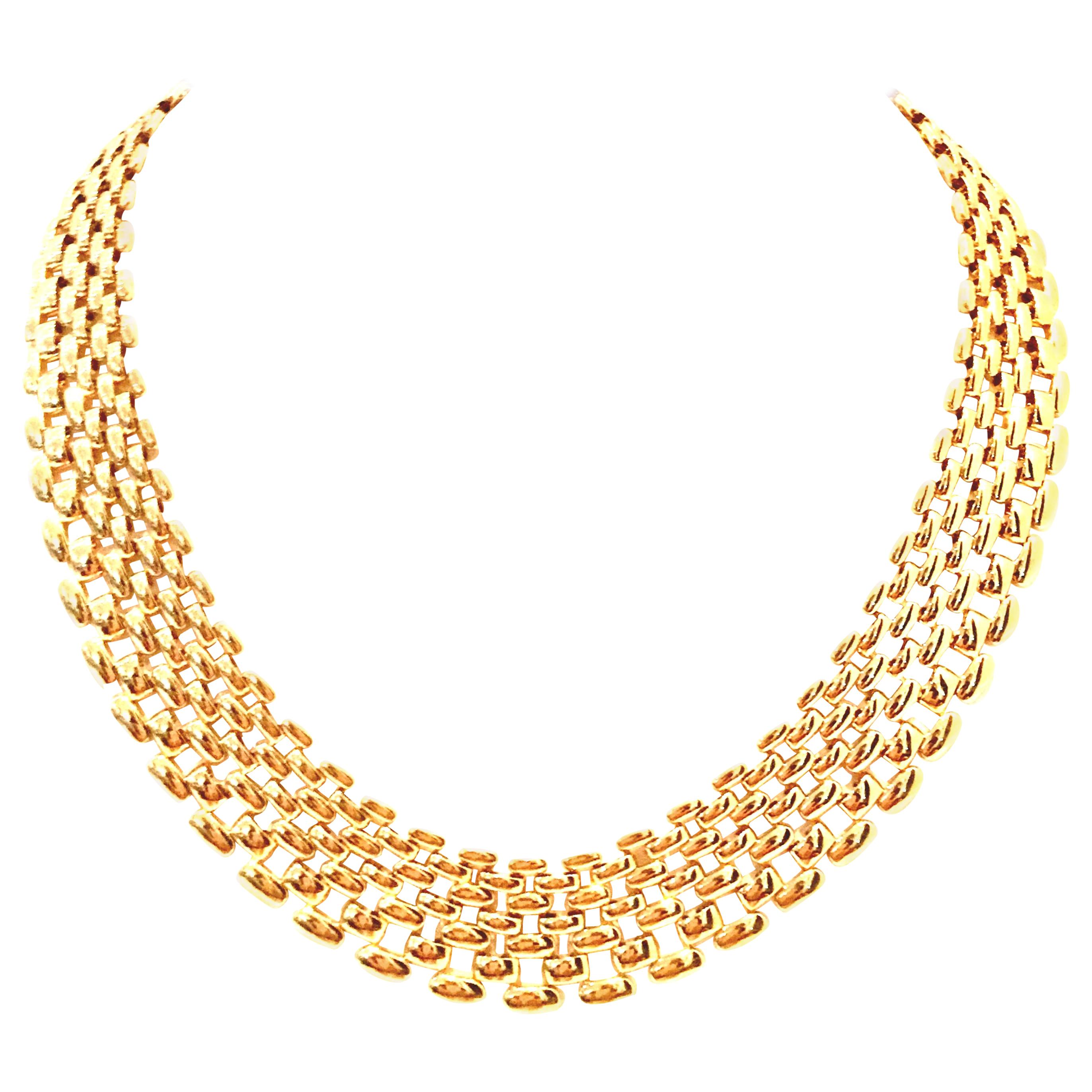 20th Century Gold Plate Link Choker Style Necklace By, Napier