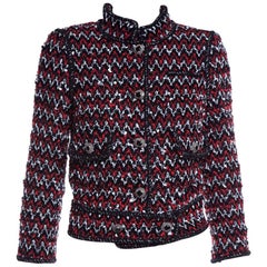 CHANEL  Couture Multicolor Tweed Jacket SZ 36