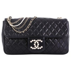 Chanel Westminster Pearl Chain Flap Bag Quilted Lambskin Medium