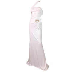F/W 2004 Gucci by Tom Ford Runway White Cut-Out Dragon Gown Dress