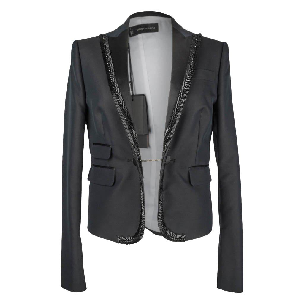DSquared2 Jacket Tuxedo Bugle Beads Superb Rear Detail 44  For Sale