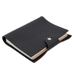 Hermes Ulysse PM Notebook Cover w/ Refill Black Togo Leather