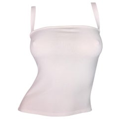 S/S 1998 Gucci by Tom Ford White Knit Tank Top T-Strap Cami