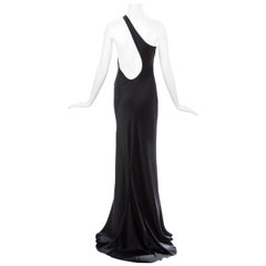 Vintage Gucci by Tom Ford black silk bias cut one-shoulder evening dress, ss 2000