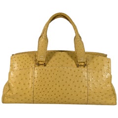 Yellow VBH Ostrich Shoulder Bag