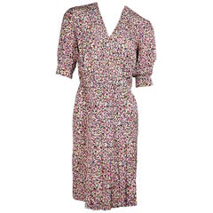 Multicolor Vintage Chanel Printed Silk Dress