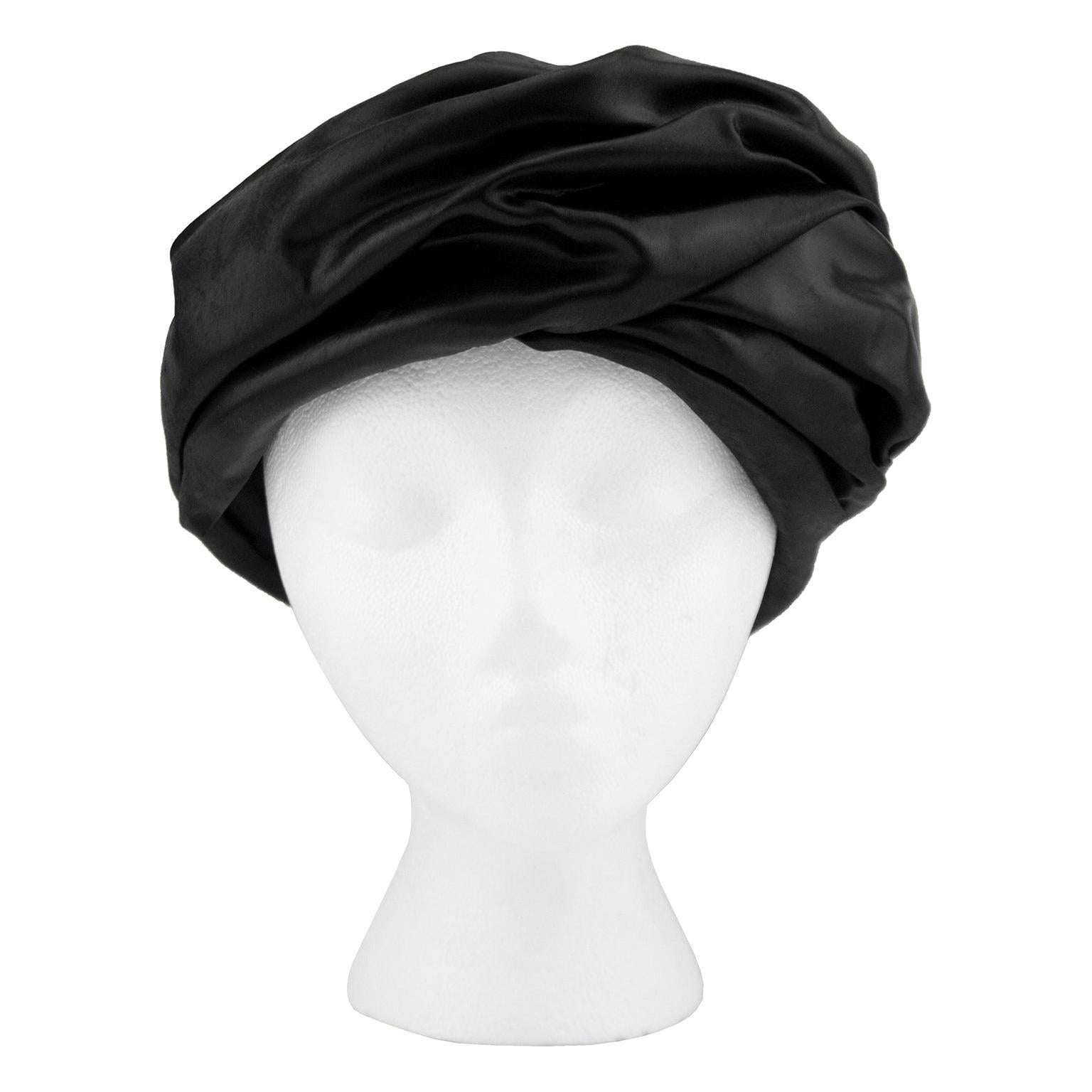 1950s Christian Dior Black Turban