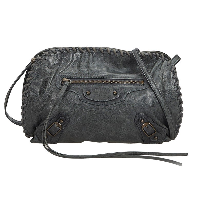 Balenciaga Green Dark Green Leather Crossbody Bag France at 1stdibs