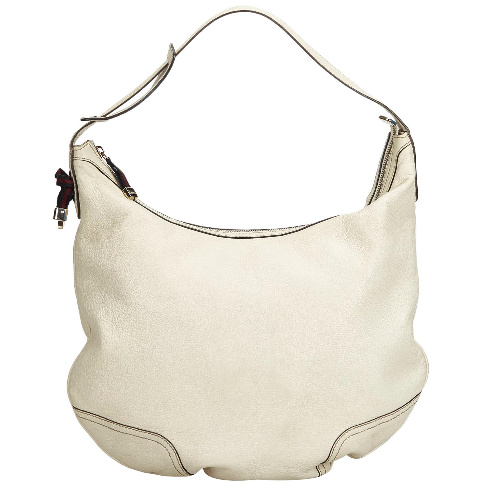 Gucci White Ivory Leather Princy Hobo Bag Italy