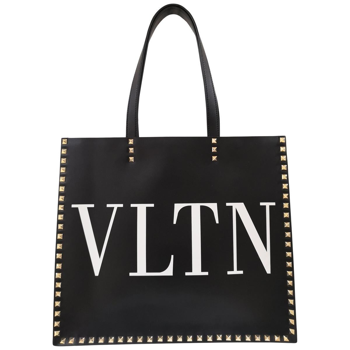Valentino Garavani Black VLTN Shopping bag at 1stDibs | vltn bag sale
