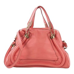 Used Chloe Paraty Top Handle Bag Leather Medium