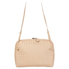 BOTTEGA VENETA beige woven leather INTRECCIATO NODINI Crossbody Shoulder Bag