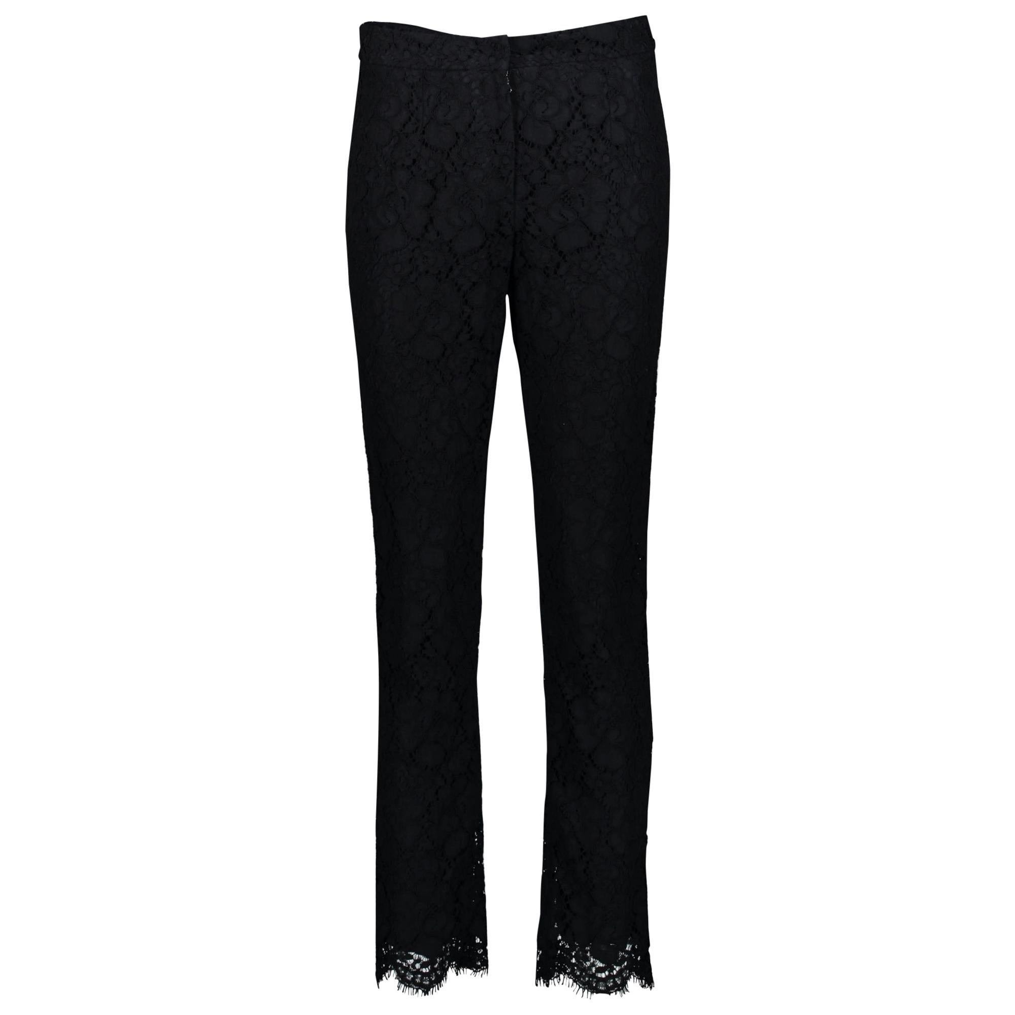 Dolce & Gabbana Black Lace High Waist Pants - Size IT38