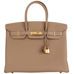 2018 Hermès Etoupe Togo Leather Birkin 35cm at 1stDibs