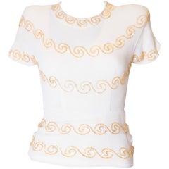 Vintage 1940s Crepe Top with Sequin Detail