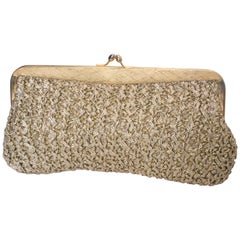 Vintage Gold Raffia Bag