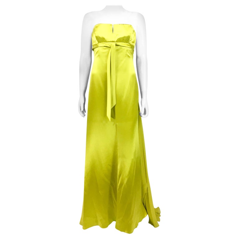 chartreuse evening gown