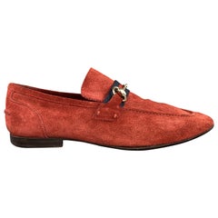  GUCCI Size 9 Brick Solid Slip On Loafers