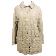 Retro 1990's Hermes Taupe Quilted Jacket