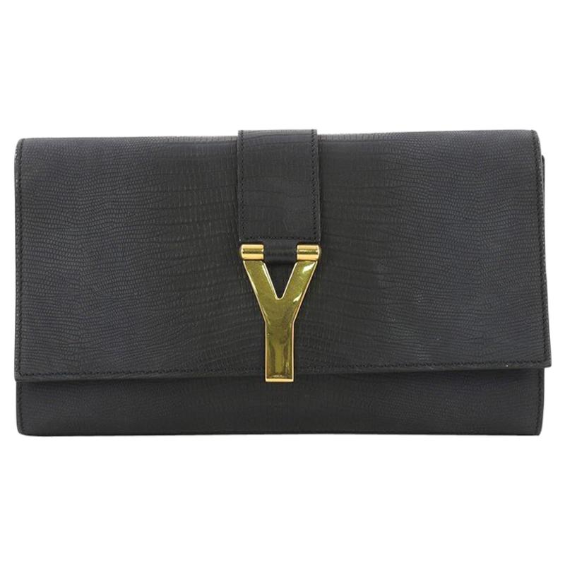 Saint Laurent Chyc Clutch Lizard Embossed Leather