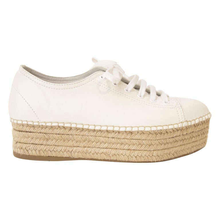 Miu Miu Flatform Espadrille Shoes - size 39 For Sale at 1stdibs