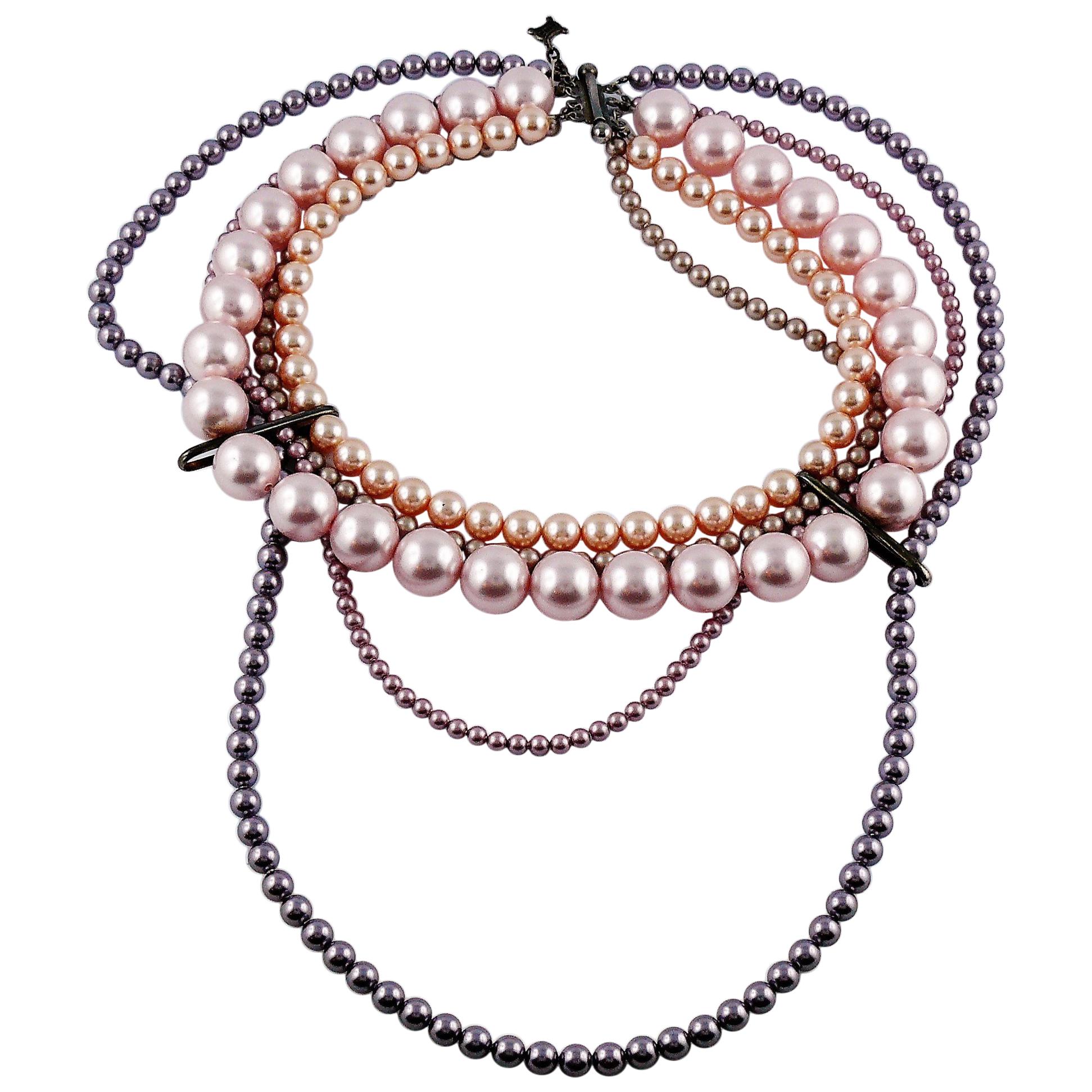 Celine Multistrand Pearl Necklace For Sale