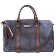 Plaid Boston Duffle 866617 Brown Coated Canvas Weekend/Travel Bag