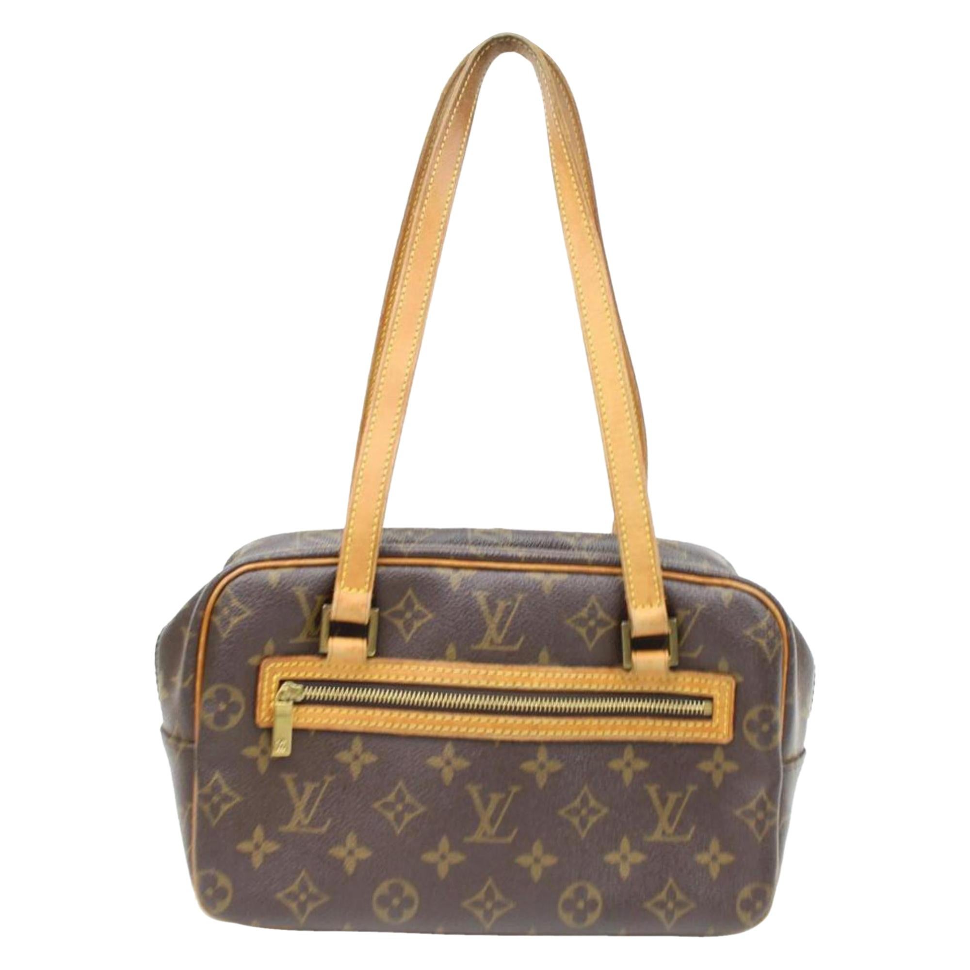 Louis Vuitton Monogram Cite 866489 Brown Coated Canvas Shoulder Bag For Sale