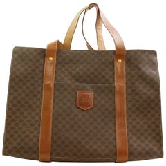 Céline Macadam Monogram 866497 Brown Coated Canvas Tote