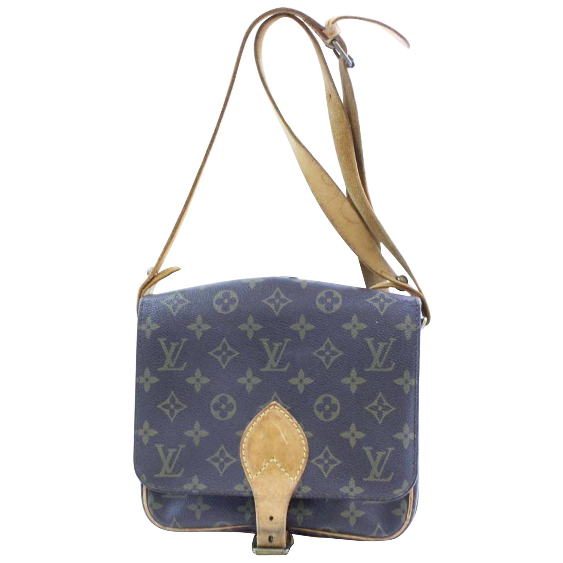 Louis Vuitton Cartouchiere Monogram Mm 866517 Brown Coated Canvas Shoulder Bag For Sale