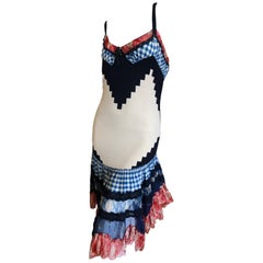 Jean Paul Gaultier Maille Femme Vintage Gingham Pattern Play Dress Size L