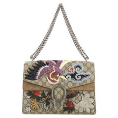 Used Gucci Dionysus Handbag Embroidered GG Coated Canvas Medium