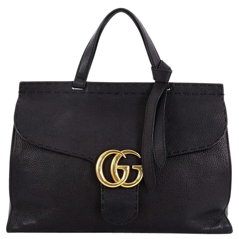 Gucci GG Marmont Top Handle Bag Leather Medium at 1stDibs