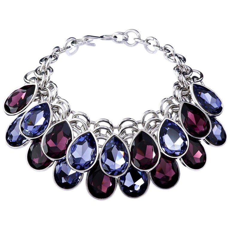 Simon Harrison Aquitaine Crystal Pear Drop Necklace For Sale at 1stDibs