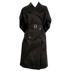 AZZEDINE ALAIA classic black cotton trench coat
