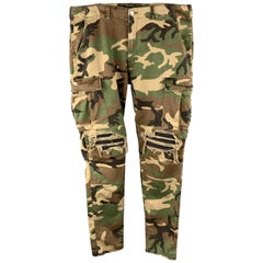 AMIRI Taille 34 x 34 Olive Camouflage Cotton Blend Cargo Casual Pants