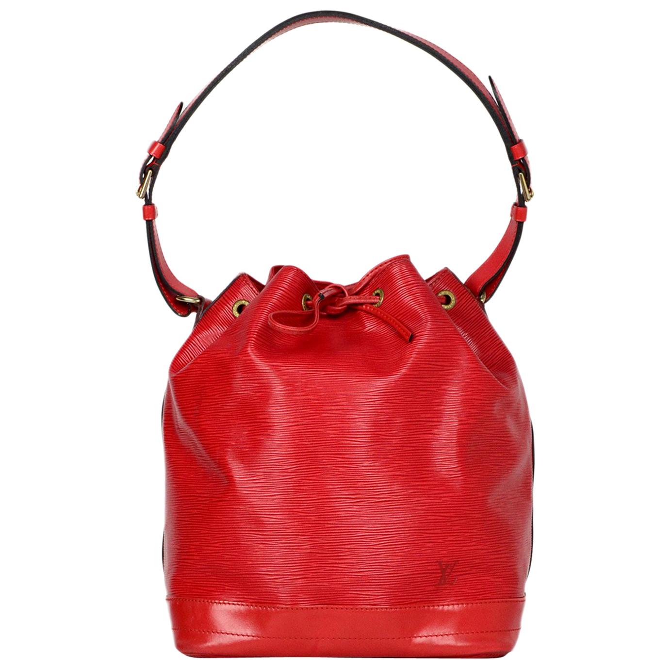 Louis Vuitton Red Epi Leather Noe GM Bucket Bag