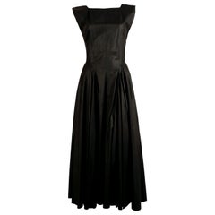1980's AZZEDINE ALAIA long full skirted seamed black dress