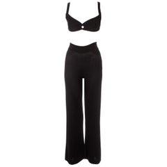 Azzedine Alaia black knitted 2-piece bra and pants ensemble, ss 1993