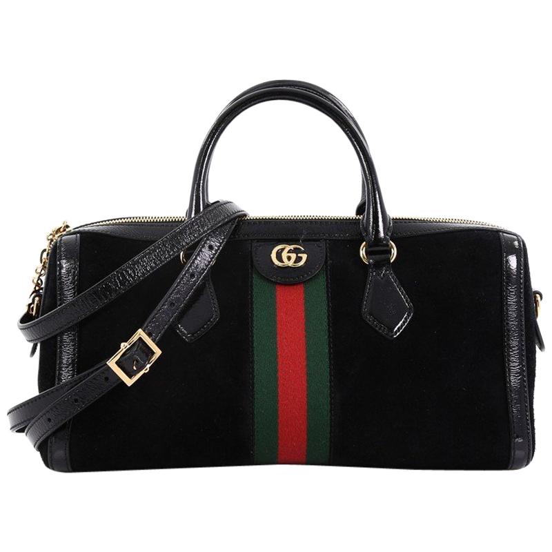 Gucci Ophidia Boston Bag Suede Medium at 1stDibs | black ophidia gucci ...