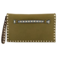 Valentino Rockstud Flap Clutch Leather