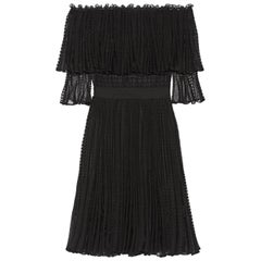 Alexander McQueen Off-The-Shoulder Ruffled Knitted Dress