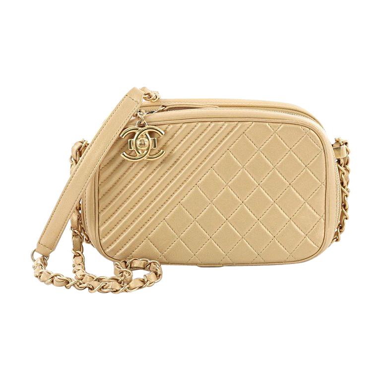 Chanel Coco Boy Camera Bag Quilted Leather Small For Sale at 1stDibs
