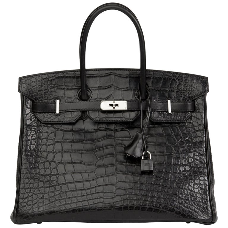 2014 Hermès Black Matte Alligator, Clemence and Box Calf Touch Birkin ...