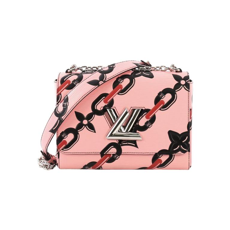 Louis Vuitton Twist Handbag Limited Edition Chain Flower Print Epi Leather MM For Sale at 1stdibs